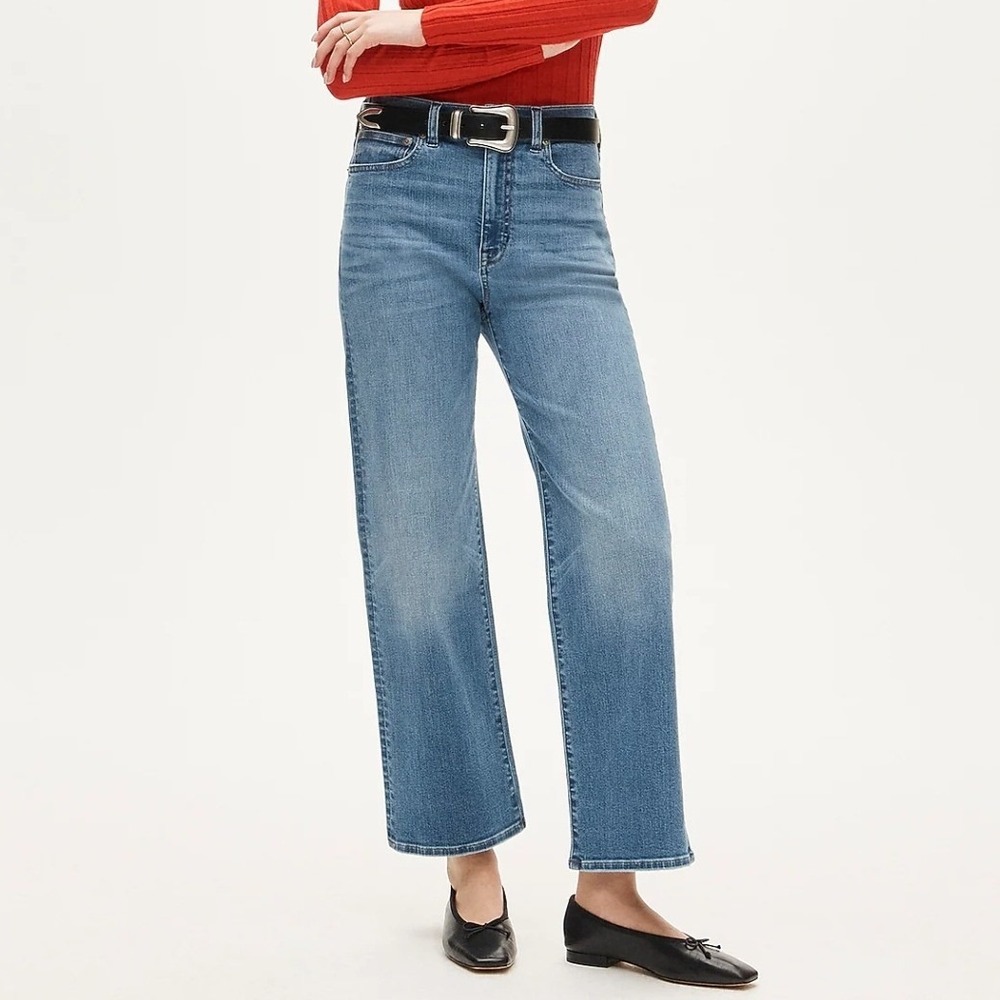 J.Crew Slim Wide Super Stretch High Rise Ankle Jeans Medium Cobalt Wash Denim 27
